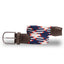 Swole Panda Blue/Red/White Diagonal Woven Belt