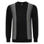 Gabicci G53M01 Long Sleeve Pattern Front V Neck Jumper - Black