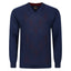 Gabicci V-Neck Diamond Panel Jumper - Atlantic