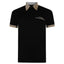 Gabicci Contrasting Collar & Cuff Patterned Jersey Polo Shirt - Black