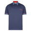 Gabicci Contrasting Collar & Cuff Patterned Jersey Polo Shirt - Navy