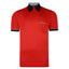 Gabicci Contrasting Collar & Cuff Patterned Jersey Polo Shirt - Red