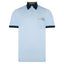 Gabicci Contrasting Collar & Cuff Patterned Jersey Polo Shirt - Sky