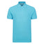 Peter Gribby Short Sleeve Melange Pique Polo - Aqua