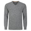 Peter Gribby V Neck Lambswool Sweater - Grey Marl