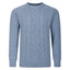 Peter Gribby Cable Front Crew Neck Jumper - Sky