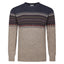 Peter Gribby Mens Fairisle Yoke Crew Neck Jumper - Navy