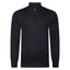 Peter Gribby Mens Merino Acrylic Zip Neck Jumper - Black