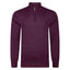 Peter Gribby Mens Merino Acrylic Zip Neck Jumper - Plum