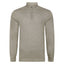 Peter Gribby Mens Merino Acrylic Zip Neck Jumper - Taupe