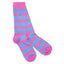 Swole Panda Bamboo Socks Striped - Pink Light Blue