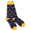 Swole Panda Bamboo Socks - Navy Bumblebee
