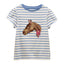Joules Girls Astra T-Shirt - Blue Horse