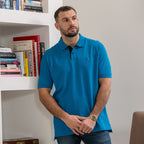 Peter Gribby Short Sleeve Solid Colour Pique Polo - Teal