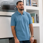 Lizard King Blue Zipper Polo