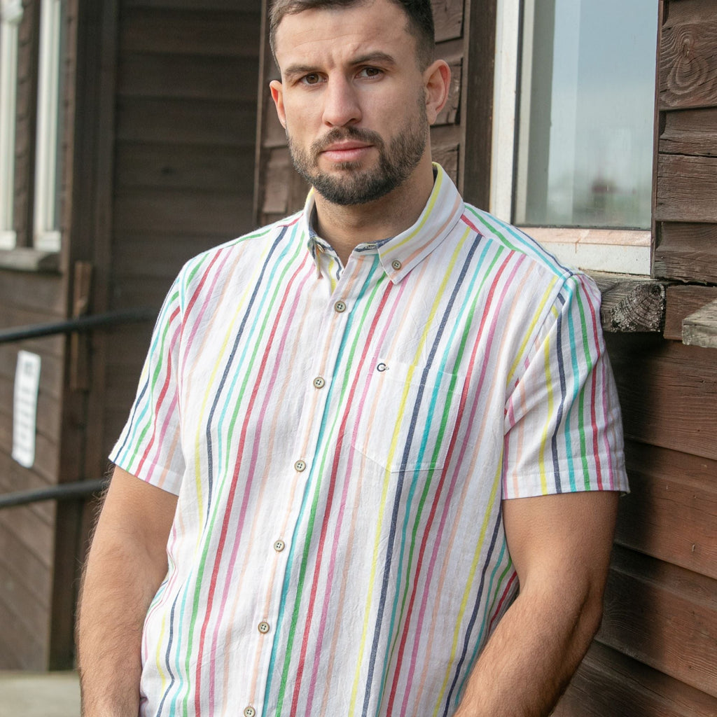 Peter Gribby Short Sleeve Multi Stripe Shirt