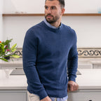 Peter Gribby Premium Combed Cotton Crew Neck Jumper - Indigo