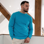 Peter Gribby Premium Combed Cotton Crew Neck Jumper - Aqua
