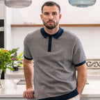 Peter Gribby Short Sleeve Herringbone Knitted Polo