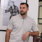 Peter Gribby Diamond Pattern Zipper Polo