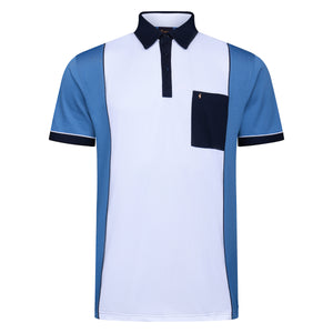 Gabicci Short Sleeve Piped Panel Polo - Delft