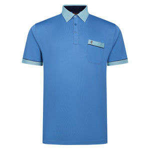 Gabicci Contrasting Collar Polo Shirt - Delft