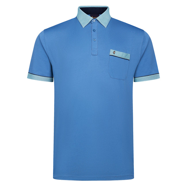 Gabicci Contrasting Collar Polo Shirt - Delft Hover Image