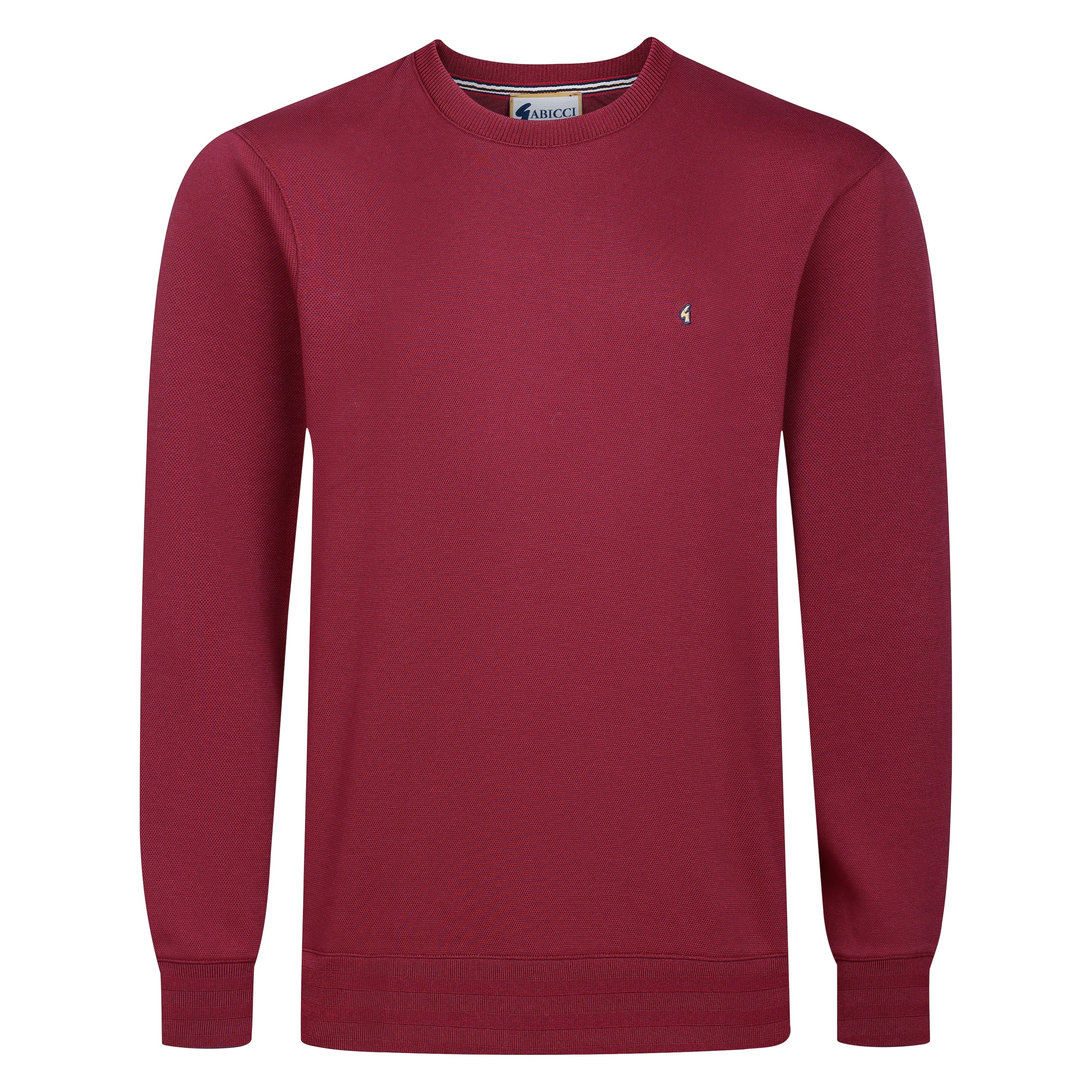 Gabicci Classic Crew Neck Sweat - Rouge