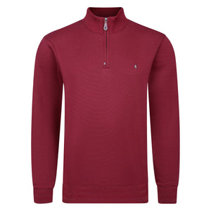 Gabicci Classic Quarter Zip Sweat - Rouge
