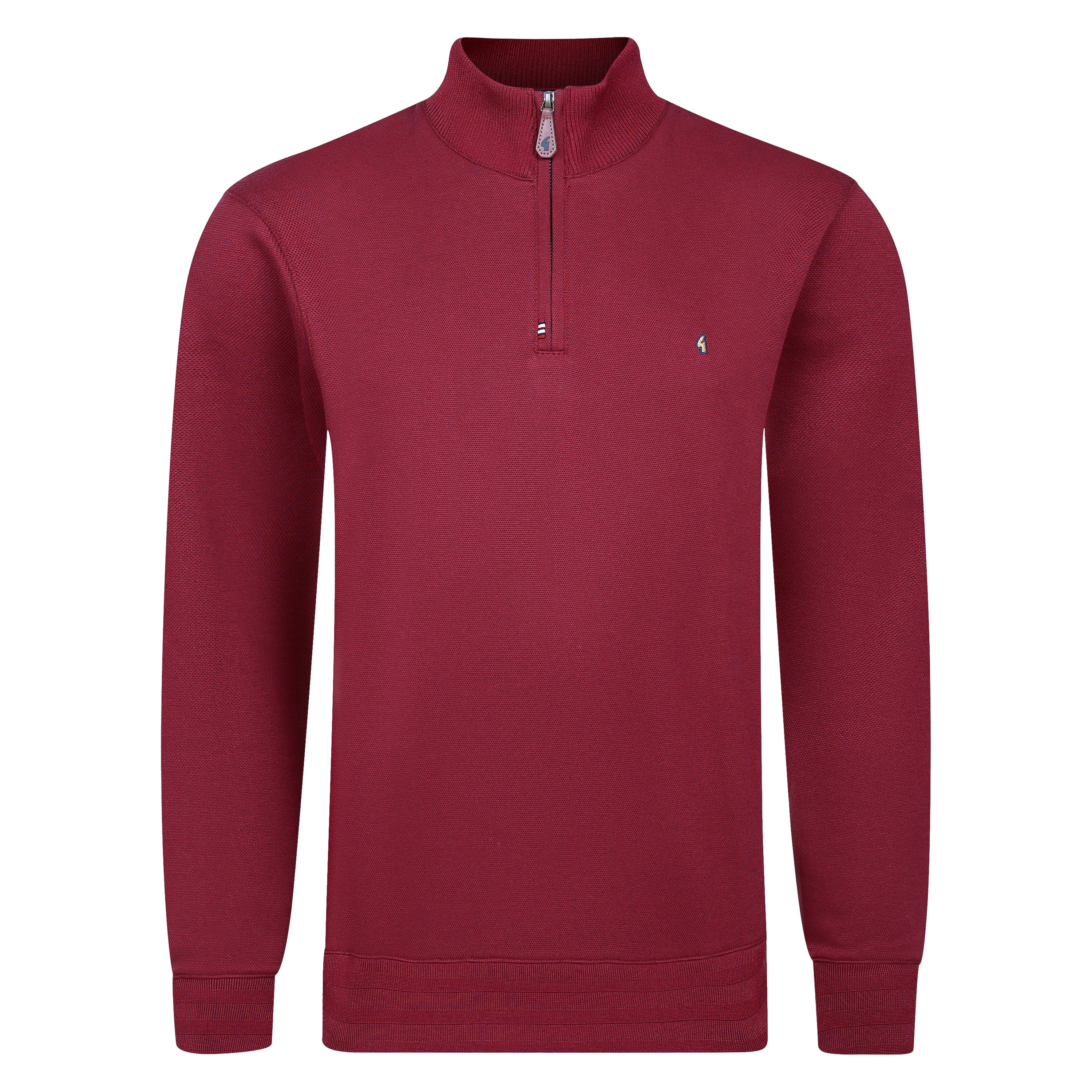 Gabicci Classic Quarter Zip Sweat - Rouge