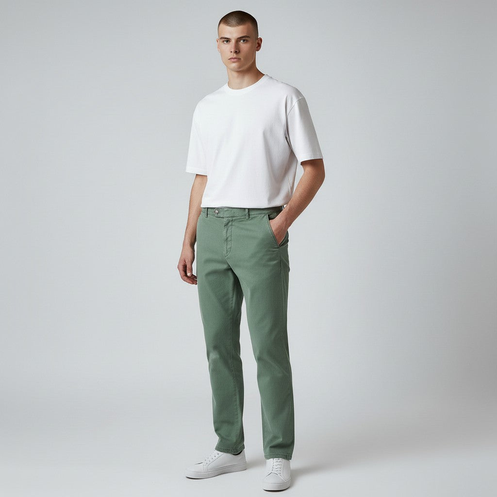 Meyer Roma Stretch Ultrasoft Twill Trousers - Olive