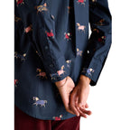 Joules Womens Amilla Horse Cotton Shirt - Navy Horses Print