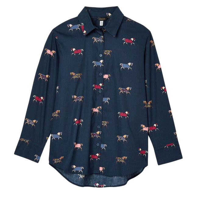 Joules Womens Amilla Horse Cotton Shirt - Navy Horses Print Hover Image