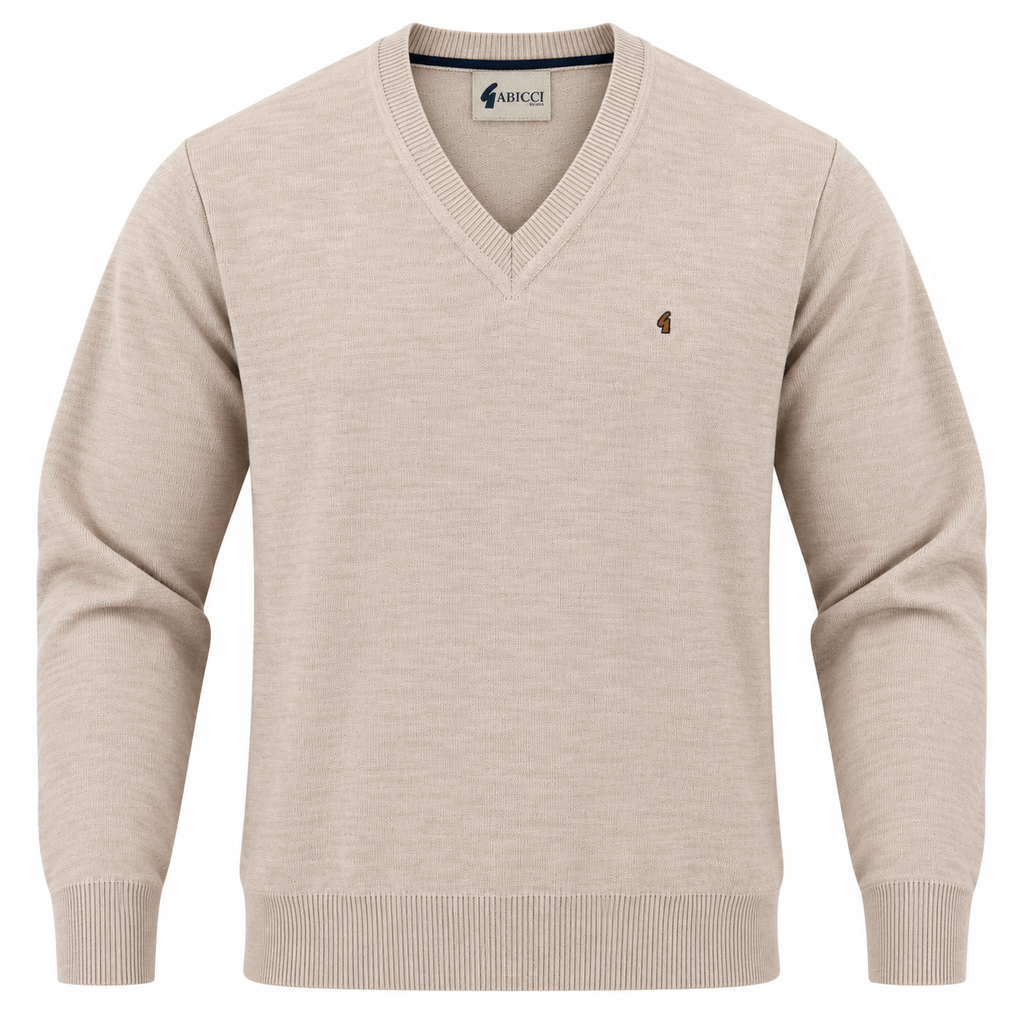 Gabicci K01 Seasonal V Neck Jumper - Parchment