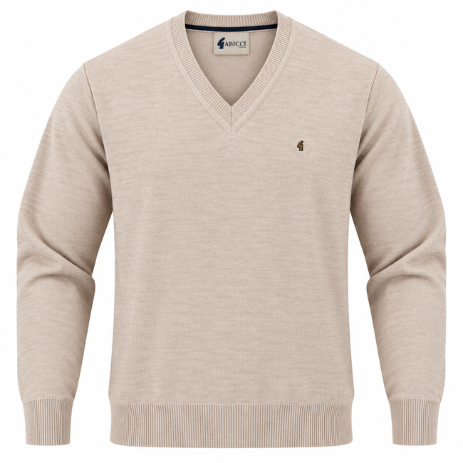Gabicci K01 Seasonal V Neck Jumper - Parchment Hover Image