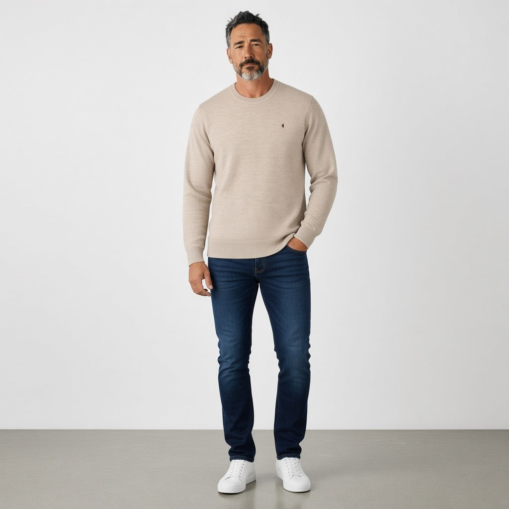 Gabicci K04 Seasonal Crew Neck Jumper - Parchment