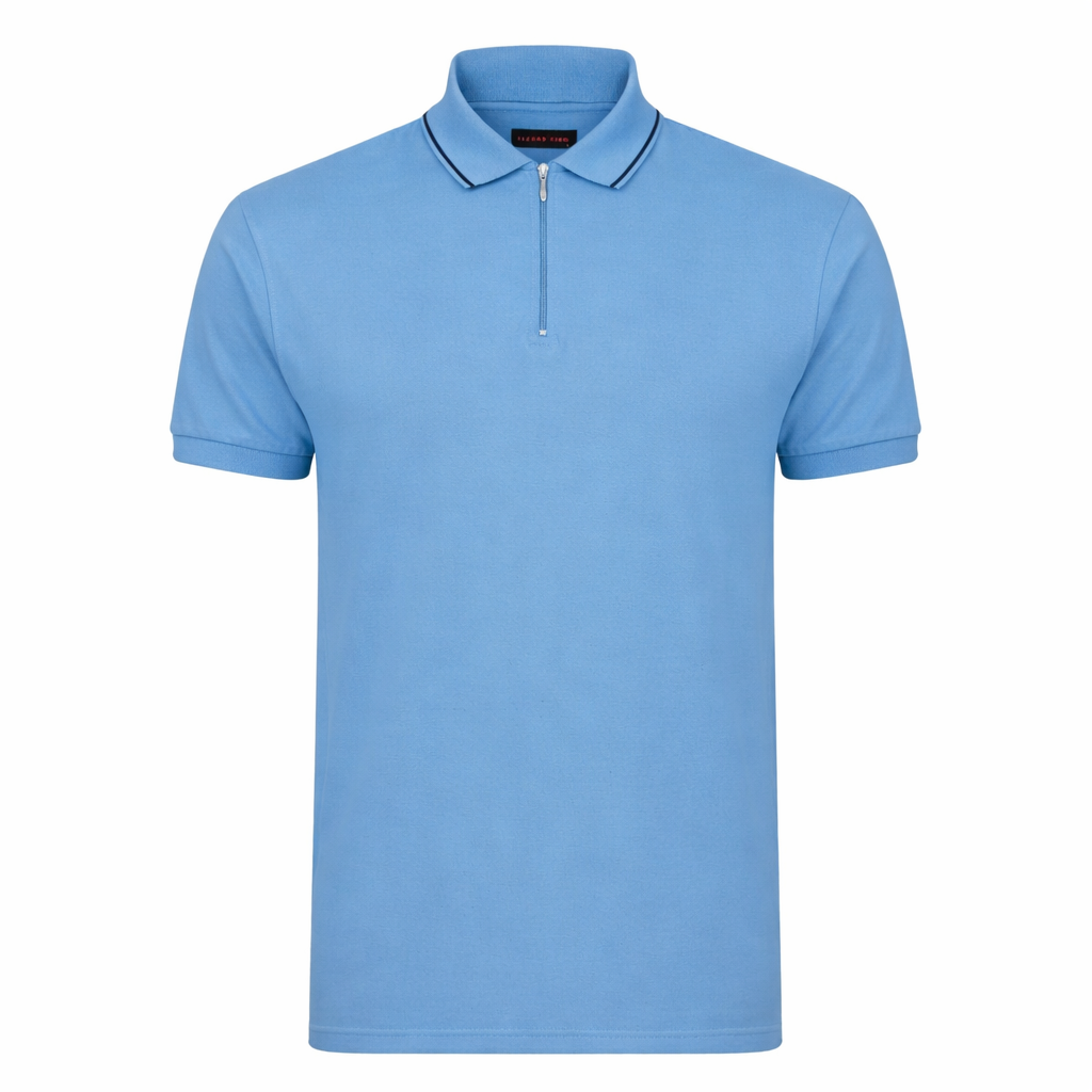 Lizard King Blue Zipper Polo