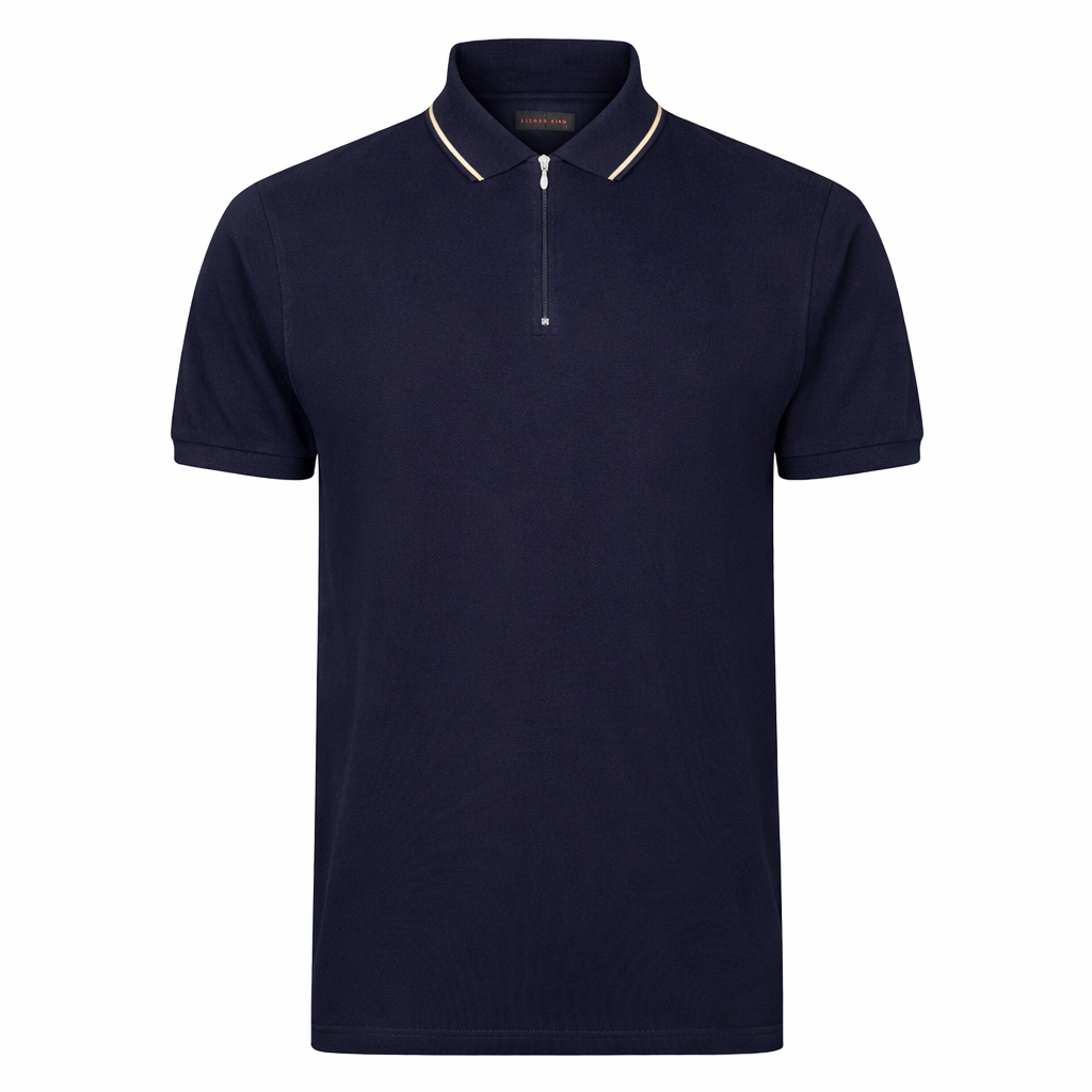 Lizard King Navy Zipper Polo