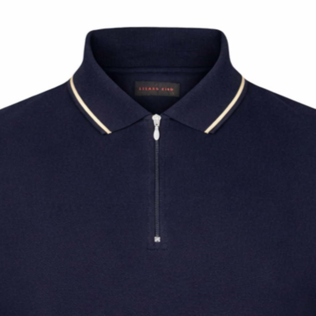 Lizard King Navy Zipper Polo