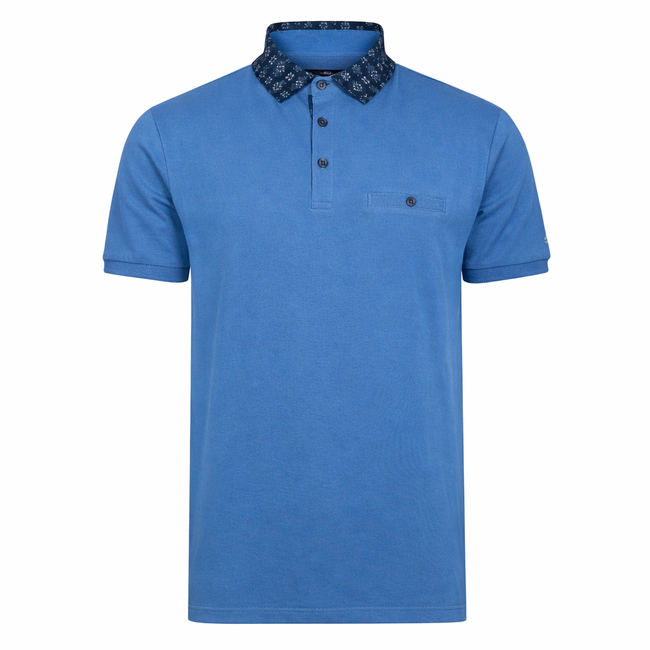 Lizard King Blue Printed Collar Polo Shirt Hover Image
