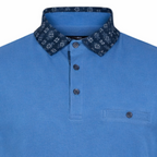 Lizard King Blue Printed Collar Polo Shirt