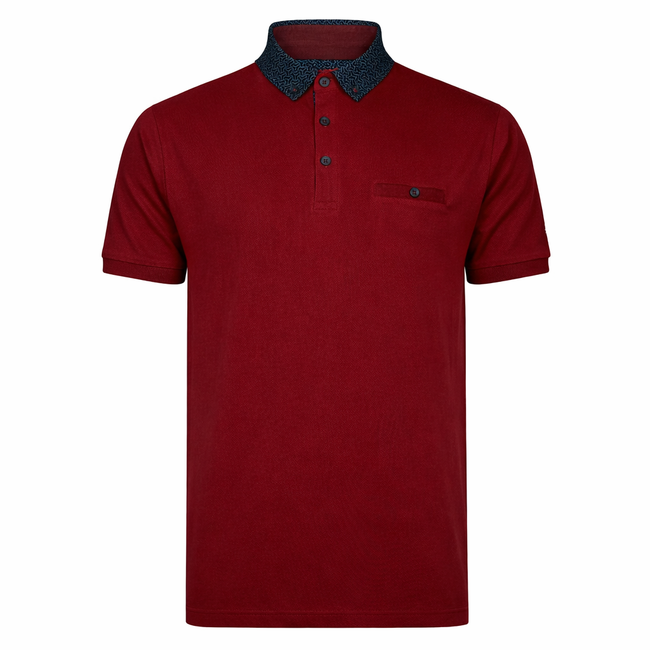 Lizard King Wine Printed Collar Polo Shirt Hover Image