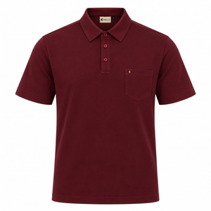 Gabicci Z17 Seasonal Patterned Polo Shirt - Claret