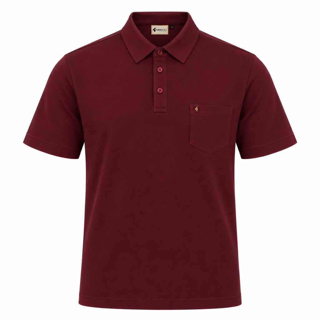 Gabicci Z17 Seasonal Patterned Polo Shirt - Claret