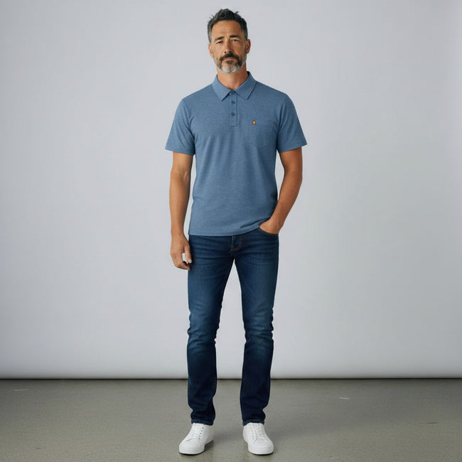 Gabicci Z17 Seasonal Patterned Polo Shirt - Airforce Main Image