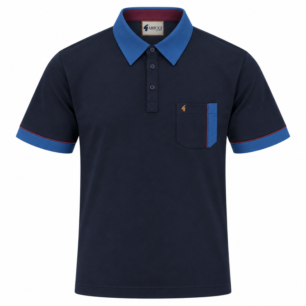 Gabicci X10 Seasonal Patterned Polo Shirt - Navy