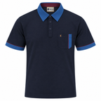 Gabicci X10 Seasonal Patterned Polo Shirt - Navy