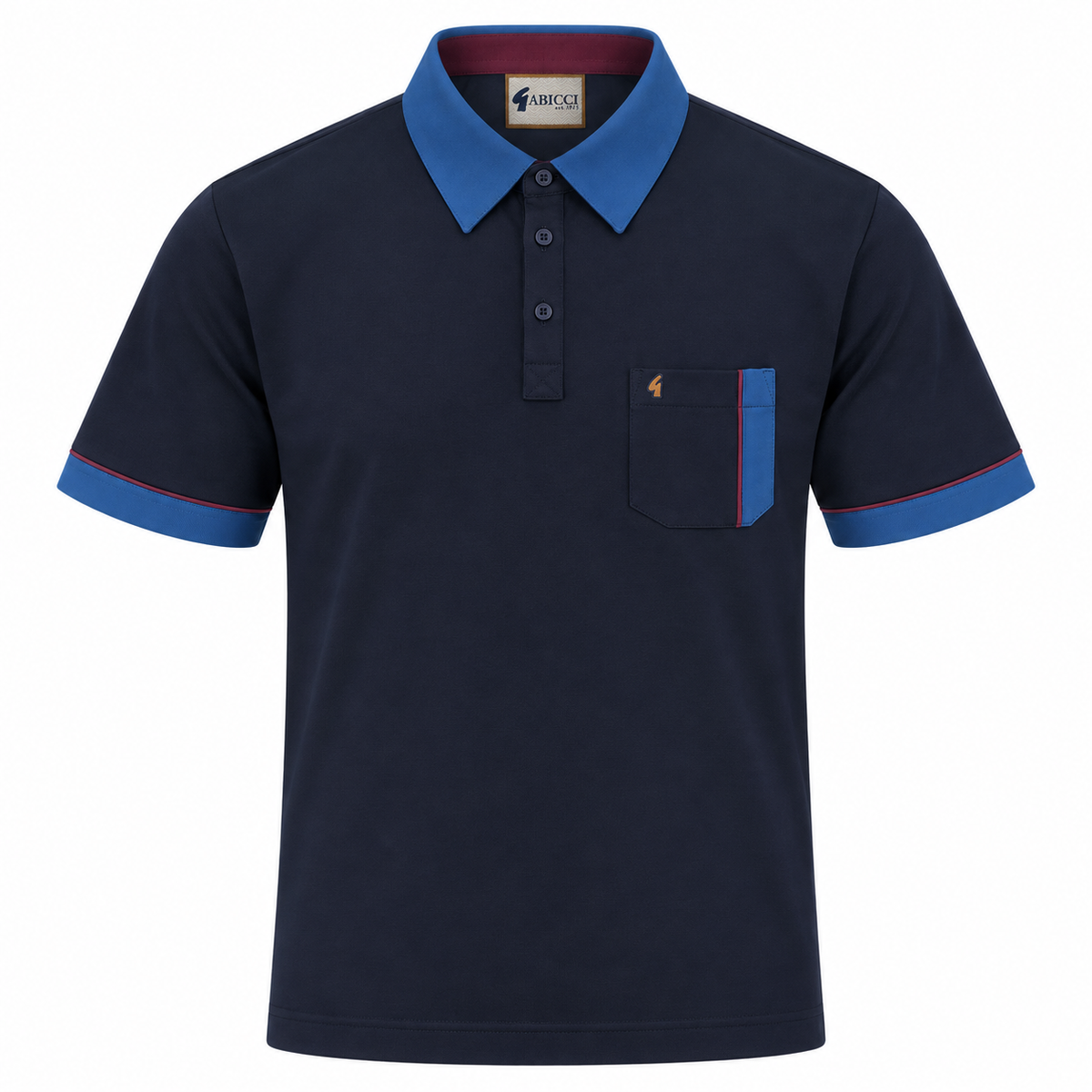 Gabicci X10 Seasonal Patterned Polo Shirt - Navy