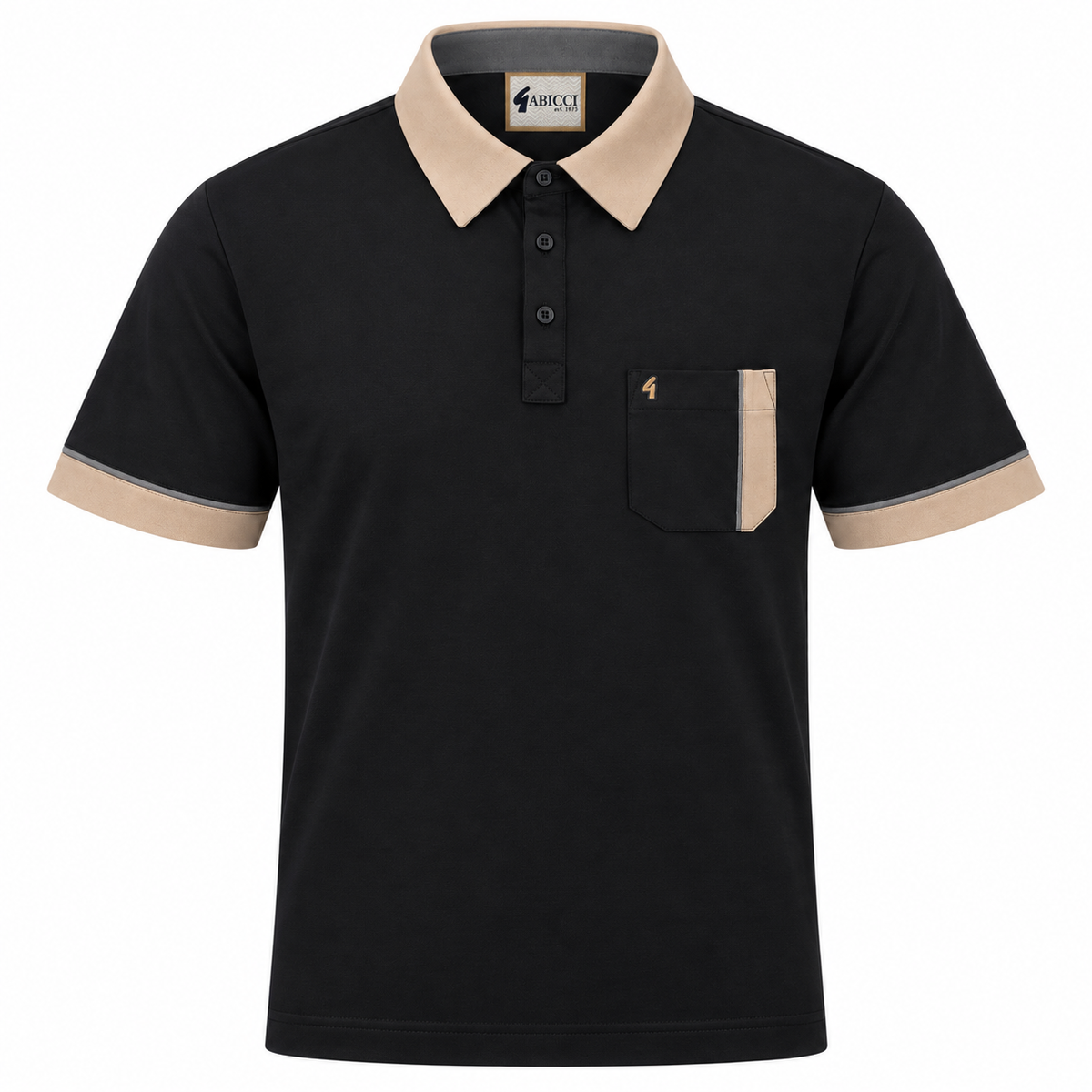 Gabicci X10 Seasonal Patterned Polo Shirt - Black