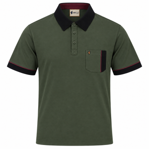 Gabicci X10 Seasonal Patterned Polo Shirt - Khaki